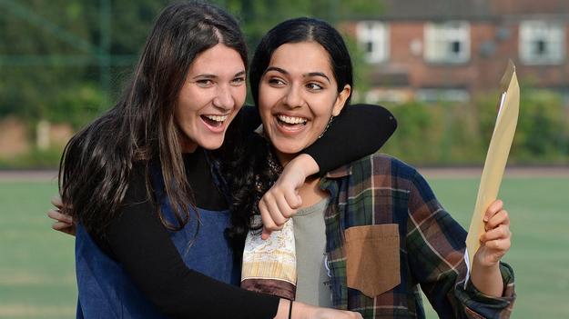 Pictures by Howard Walker. 07970 809718.18th July 2016.Withington Girl's School. Manchester A-Level Results.Picture shows