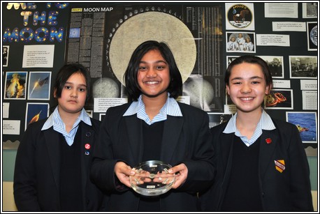 Pupils with actual samples collected on the Moon