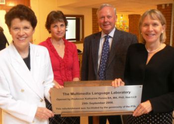 The new multi-media language laboratory was opened by Mrs Katharine Perera