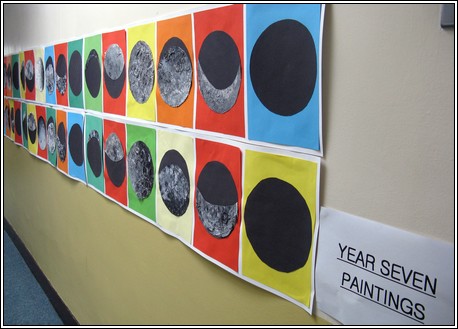 Third Form Moon Paintings on the Library Corridor